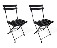 Sedia pieghevole da giardino in metallo, sedia richiudibile mod. Amalfi (2 pz.) Colore: Nero SP10AM