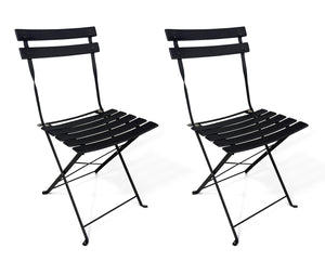 Sedia pieghevole da giardino in metallo, sedia richiudibile mod. Amalfi (2 pz.) Colore: Nero SP10AM