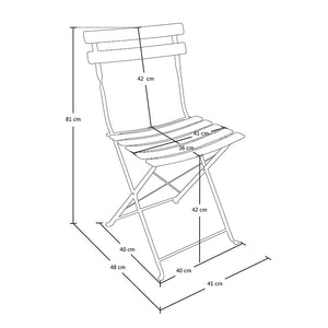 Sedia pieghevole da giardino in metallo, sedia richiudibile mod. Amalfi (2 pz.) Colore: Nero SP10AM