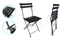 Sedia pieghevole da giardino in metallo, sedia richiudibile mod. Amalfi (2 pz.) Colore: Nero SP10AM