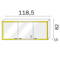 Inda - Specchio contenitore esterno 3 ante Quattro+ Evo 158,5x82 nero