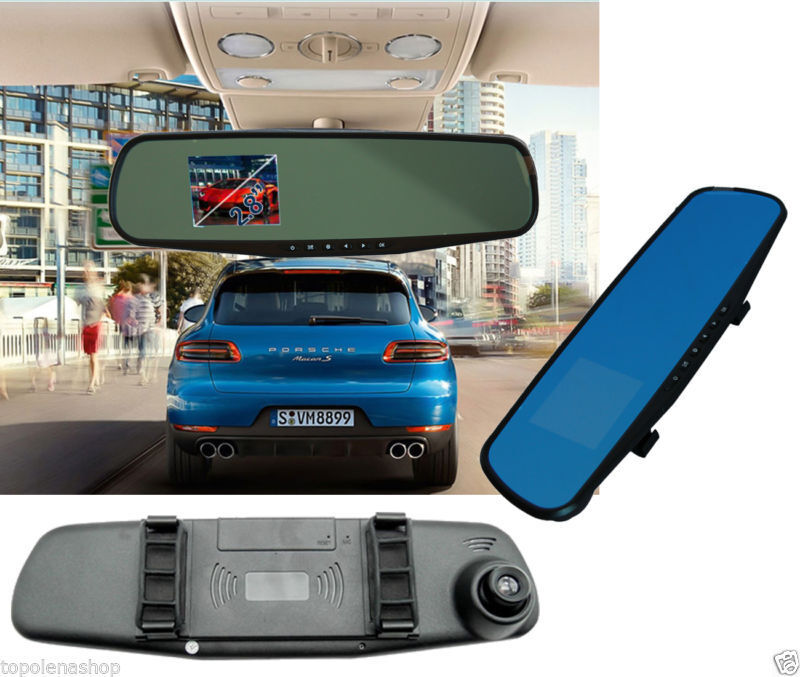 SPECCHIETTO FRONTALE MONITOR DVR REGISTRA VIDEO TELECAMERA FULL HD AUTO