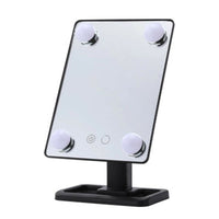 SPECCHIO DA TRUCCO ILLUMINATO 4 LUCI A LED PORTATILE TRUCCO BELLEZZA DA TAVOLO
