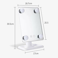 SPECCHIO DA TRUCCO ILLUMINATO 4 LUCI A LED PORTATILE TRUCCO BELLEZZA DA TAVOLO