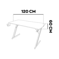 Spector - Scrivania da Gaming 120x60x76 cm con LED in MDF e Metallo Nero