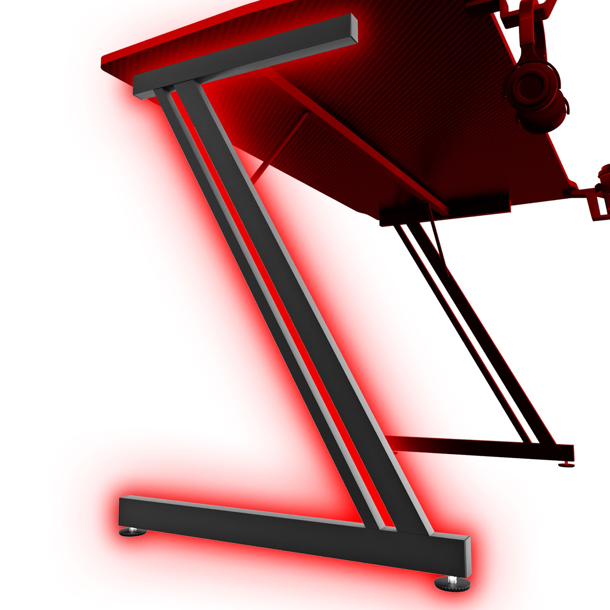 Spector - Scrivania da Gaming 120x60x76 cm con LED in MDF e Metallo Nero