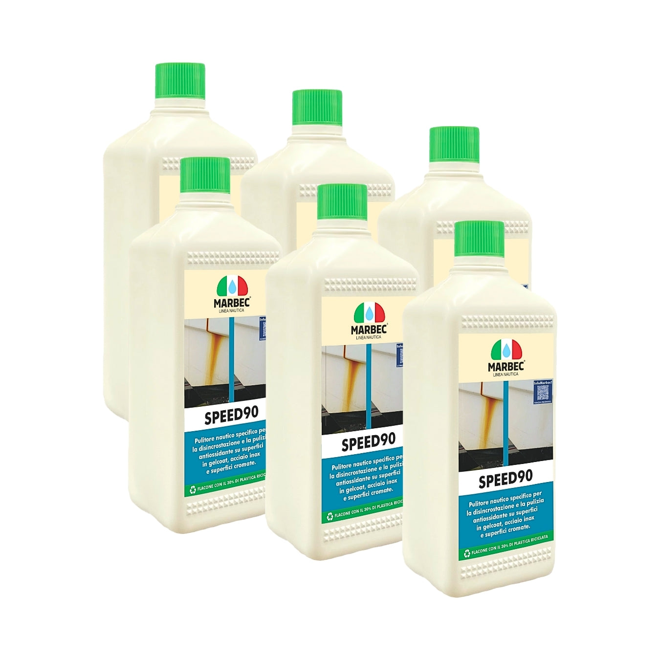 Smacchiatore disincrostante nautico per ruggine SPEED90   1LTx6Pz