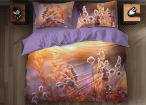 Copripiumino Matrimoniale Stampa Digitale In 100% Cotone Disegno Spiga