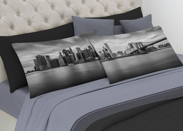 Completo Lenzuola In 100% Cotone Linea Digitale Spin-Off Disegno City