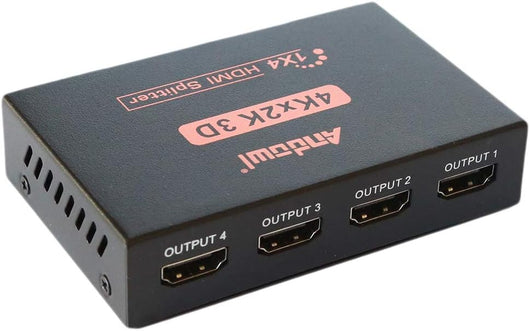 SPLITTER SDOPPIATORE HDMI FULL HD 1080P 1080p 4K 2K 3D 4 USCITE AMPLIFICATE