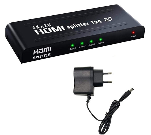 SPLITTER SDOPPIATORE HDMI FULL HD 1080P 4K 2K 3D 4 USCITE AMPLIFICATE Art. 89114
