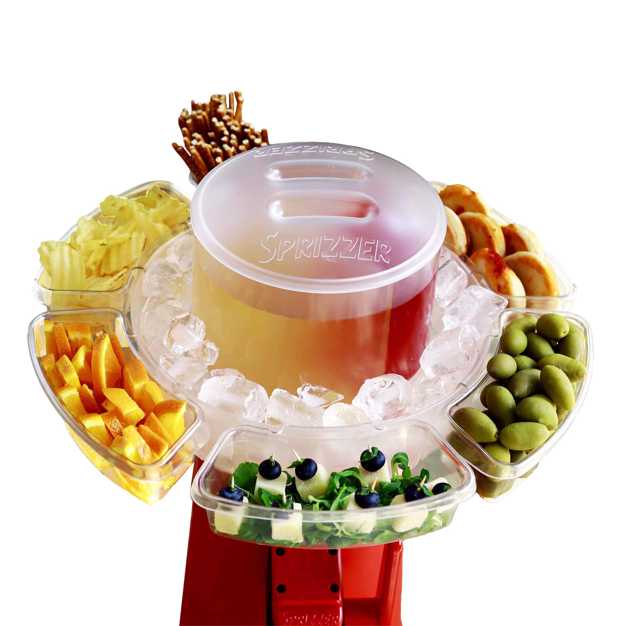 SPRIZZER Set 2 vaschette trasparenti in plastica agganciabili al serbatoio ideali per snack olive arance e stuzzichini durante aperitivi picnic e feste - SPRIZZER-APERIBOX