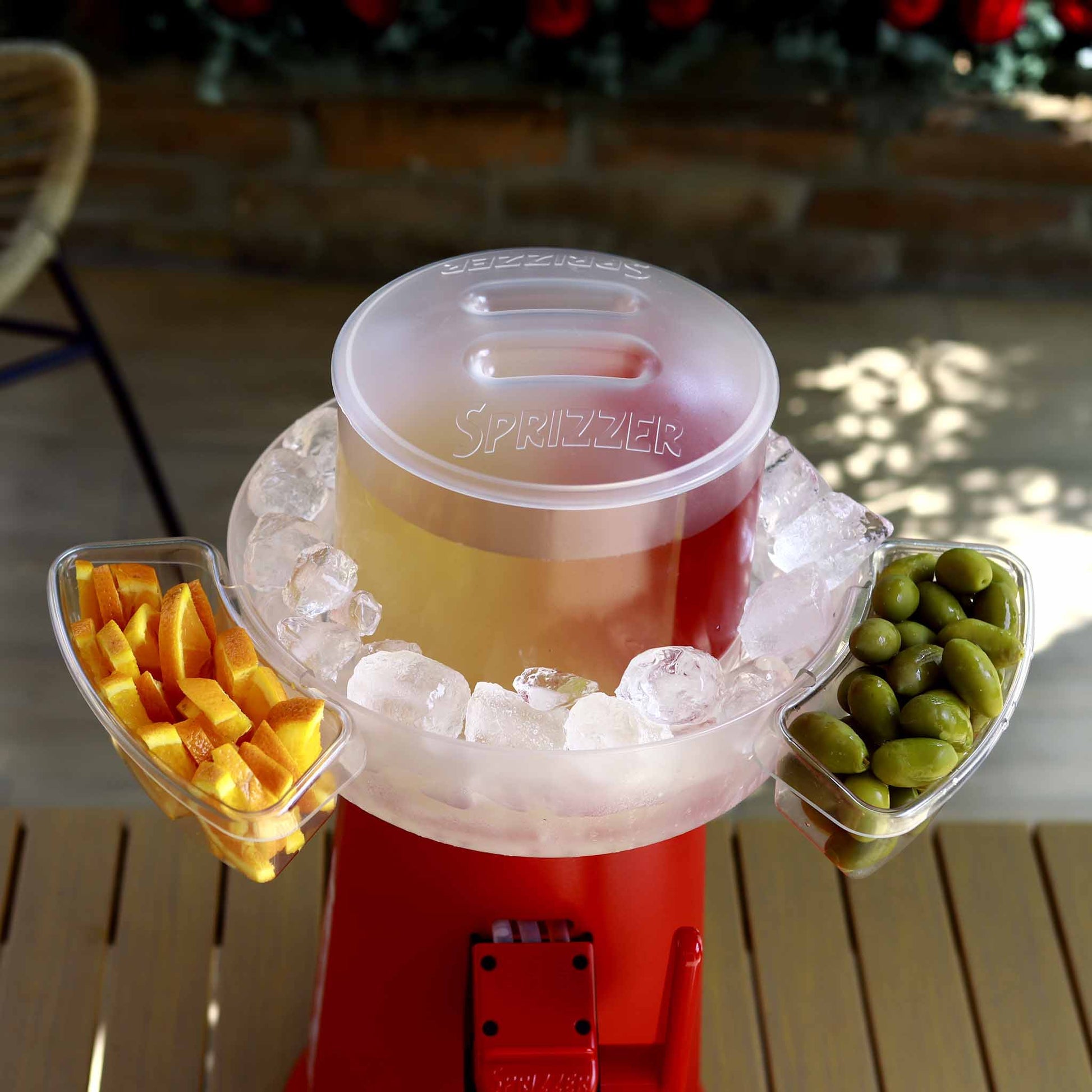 SPRIZZER Set 2 vaschette trasparenti in plastica agganciabili al serbatoio ideali per snack olive arance e stuzzichini durante aperitivi picnic e feste - SPRIZZER-APERIBOX