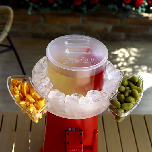 SPRIZZER Set 2 vaschette trasparenti in plastica agganciabili al serbatoio ideali per snack olive arance e stuzzichini durante aperitivi picnic e feste - SPRIZZER-APERIBOX