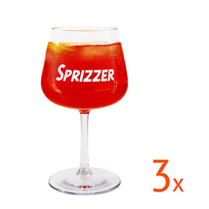 SPRIZZER Set di 3 Bicchieri Trasparenti in Tritan Infrangibile Resistente per Feste Design Originale Sprizzer SPRIZZER-3-BICCHIERI