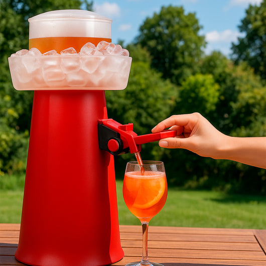 SPRIZZER Kit Aperitivo in Plastica Rosso con 3 Bicchieri - Set Completo per Aperitivi Freschi e Frizzanti, Design Italiano, Codice SPRIZZER-ROSSO-3-BICCHIERI