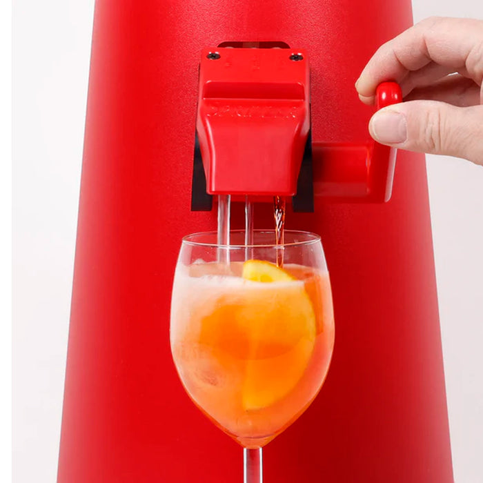 SPRIZZER Kit Sprizzer Rosso in plastica con 6 bicchieri per aperitivi, colore rosso brillante, design italiano funzionale e resistente, modello SPRIZZER-ROSSO-6-BICCHIERI