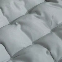 Lettino Prendisole Pieghevole con Cuscino, Poggiatesta e Tasca Laterale, 58x189x32.5 cm, Grigio Chiaro