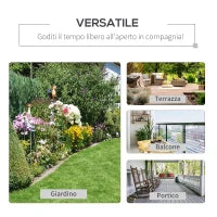 Panchina a Dondolo da Giardino per 2 Persone con Cuscini per Seduta e Schienale, 122x70x87cm, Khaki