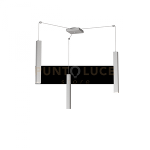 SQUARE TUBE SOSPENSIONE 3 LUCI GRIGIO CAVO CM.250 CON BASE 1173-S3-GR