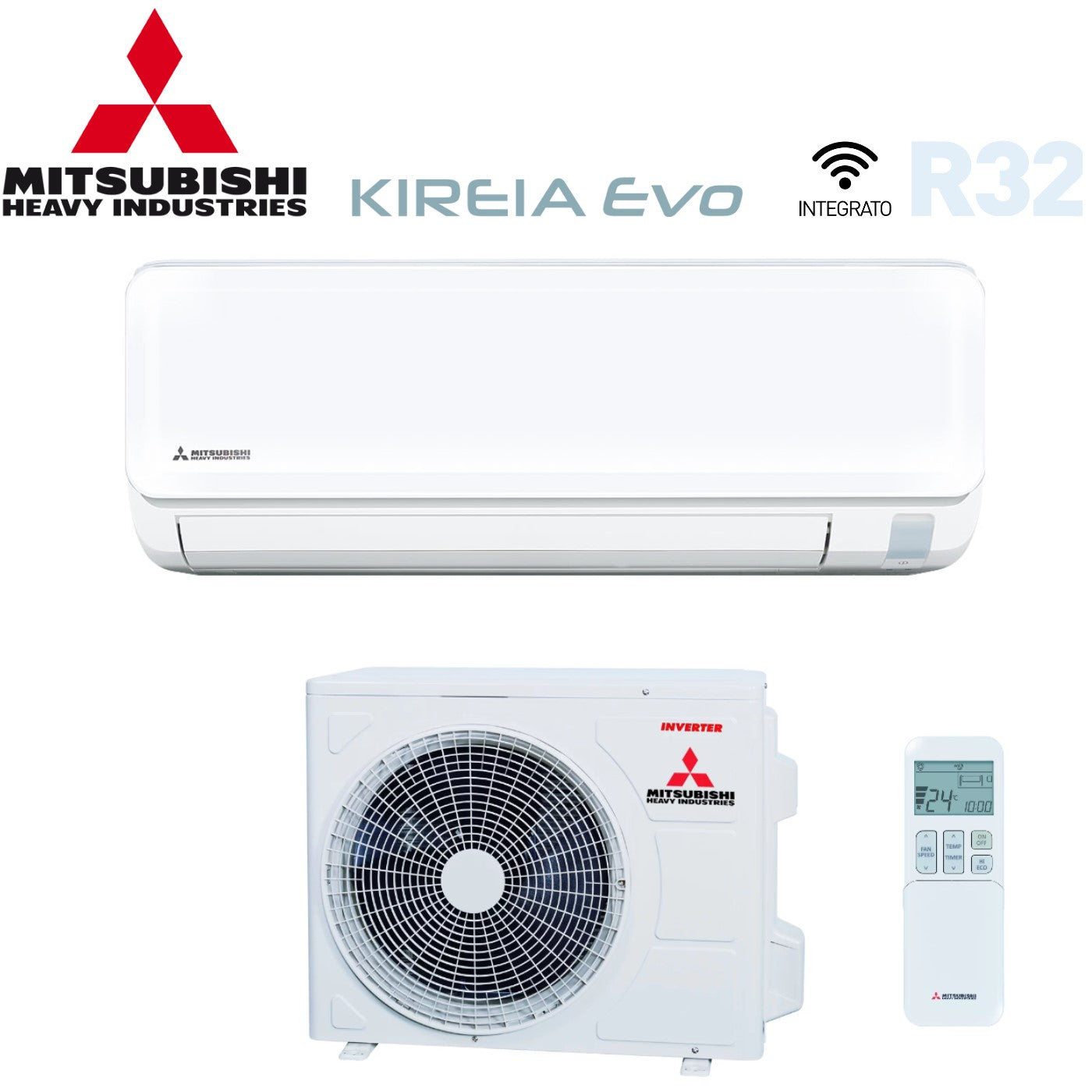 Climatizzatore Condizionatore Mitsubishi Heavy Industries Inverter Serie KIREIA EVO 9000 Btu SRK 25 ZTL-W R-32 Wi-Fi Integrato