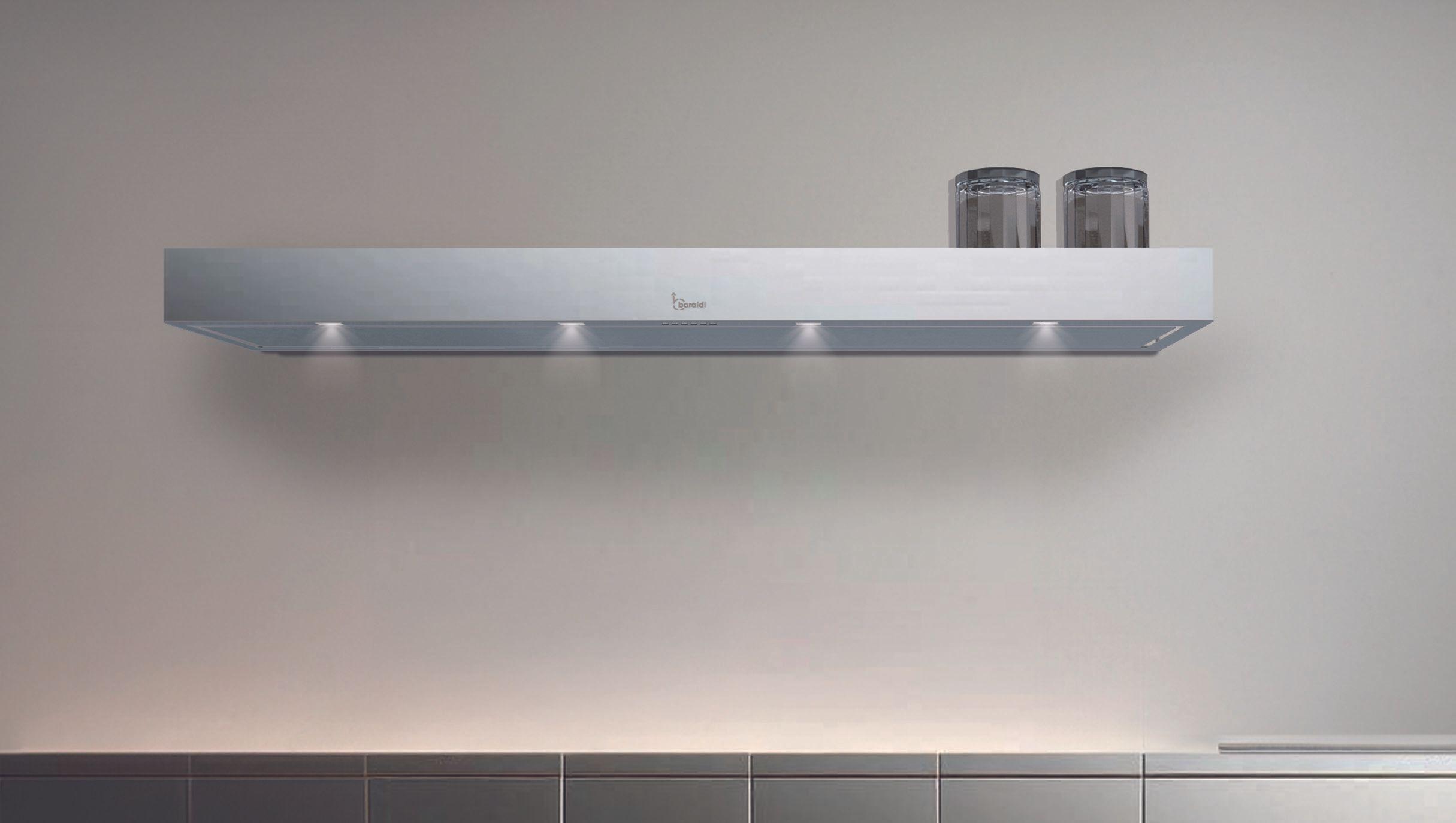 CAPPA MENSOLA PARETE -cm 180X48 - Inox - 900 m3/h