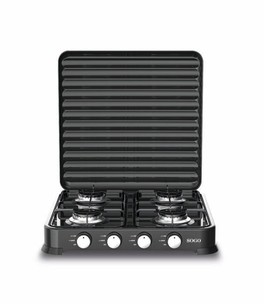 Piano Cottura a Gas 4 Fuochi 4 x 103 mm  Nero