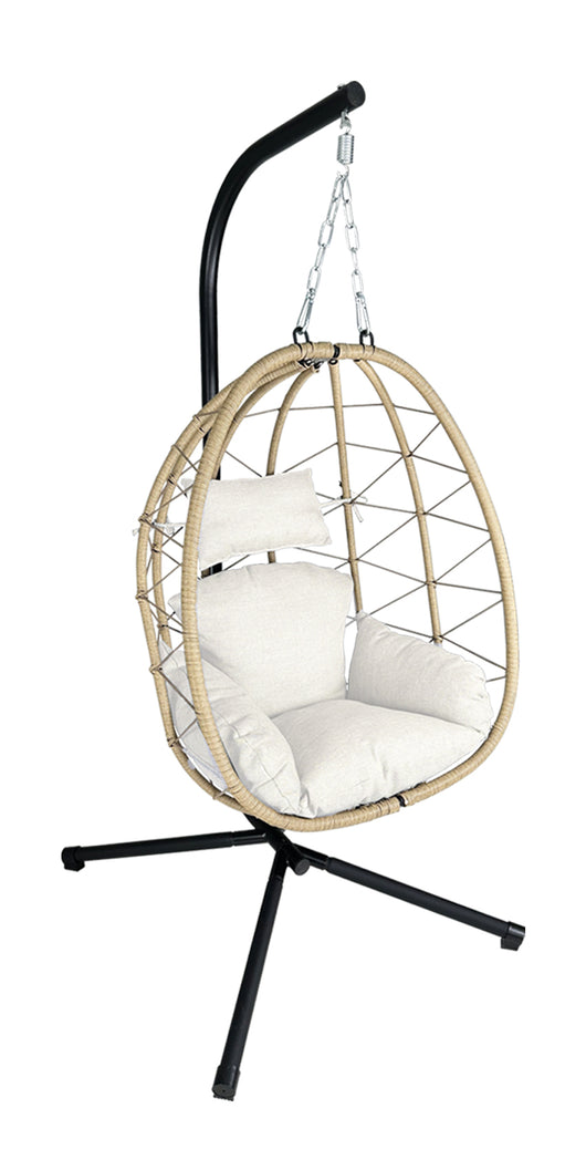 Sedia sospesa a dondolo, poltrona sospesa uovo mod. Taiwan - Colore: Ecrù - SS13TA