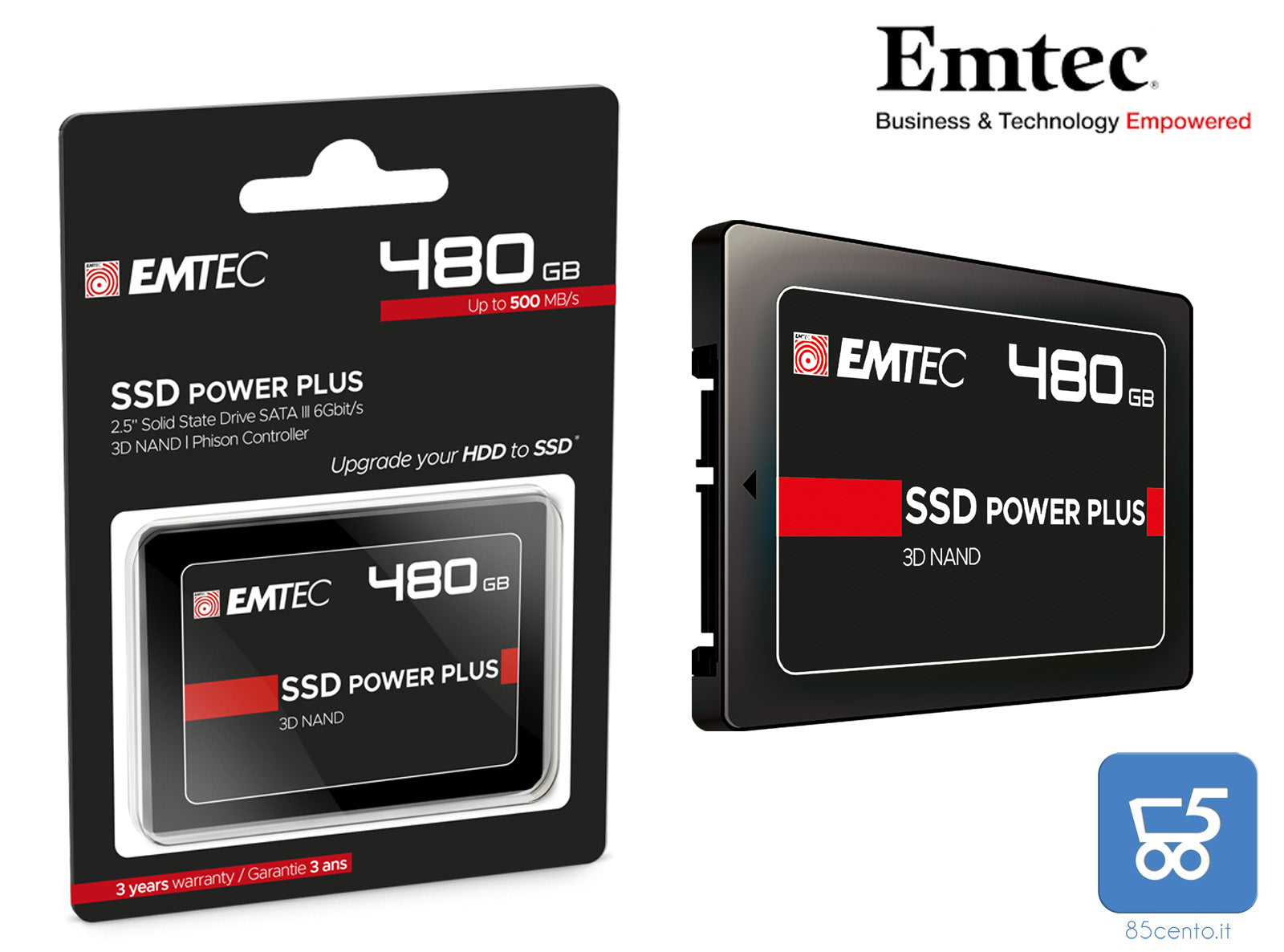 SSD STATO SOLIDO 2,5 480GB EMTEC SATA III 3D NAND 520Mbps