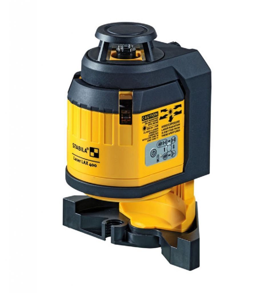 STABILA 18702 Kit laser multilinea modello LAX400, piastra riflettente, occhiali per laser, supporto a parete, 4 batterie AA, valigetta per il trasporto