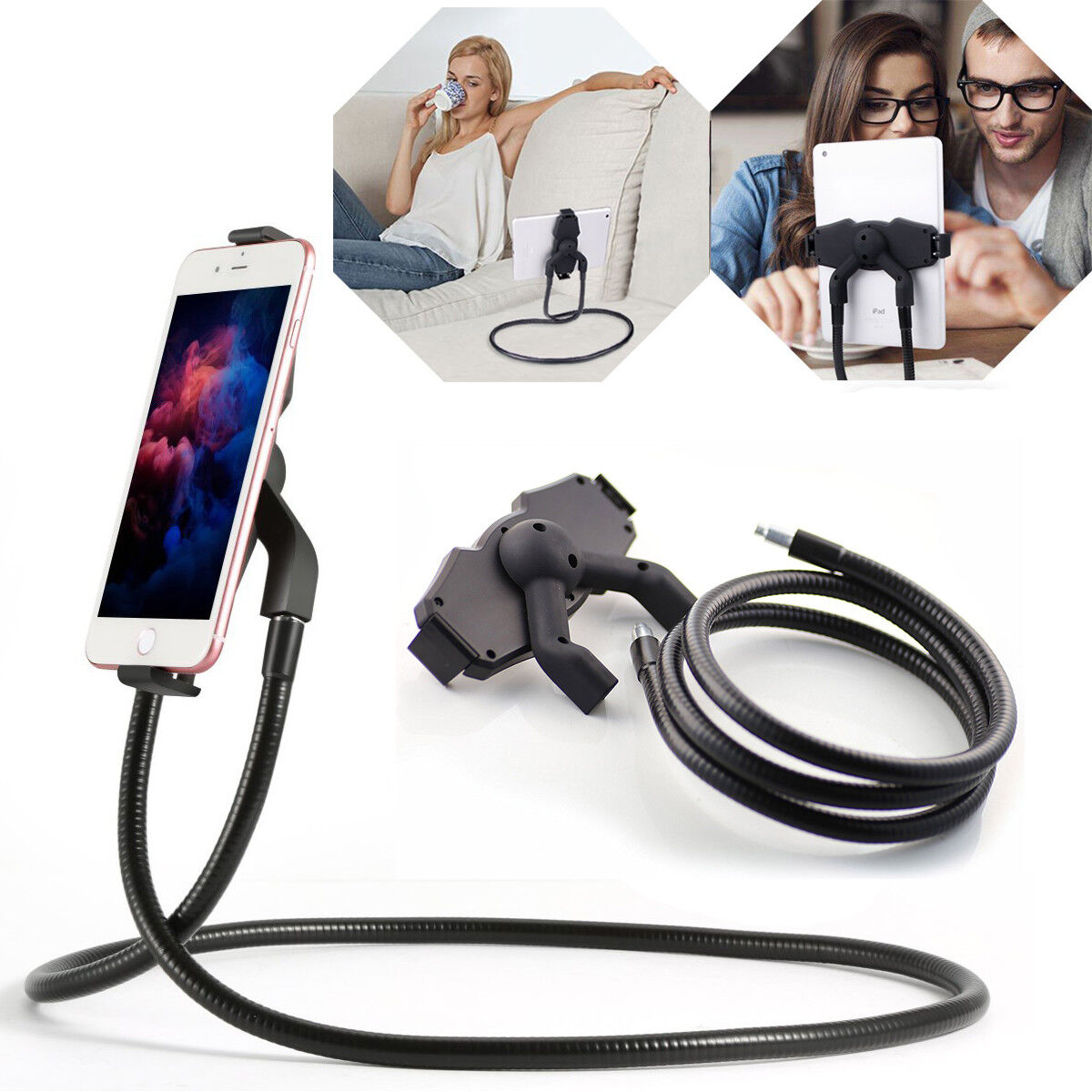 STAND SUPPORTO PER TABLET TAB 6"-10'' FLESSIBILEUNIVERSALE 360° LAZY HOLDER