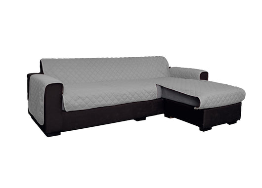 Copridivano Con Penisola Antimacchia Trapuntato Modello Star Colore Grigio Chiaro - 240cm - Grigio Chiaro
