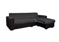 Copridivano Con Penisola Antimacchia Trapuntato Modello Star Colore Grigio Scuro - 190cm - Grigio Scuro