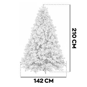 Luna - Albero di Natale con neve e pigne in PE PVC PP ø142x210H cm, 2155 rami