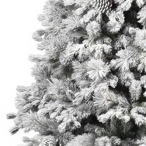 Luna - Albero di Natale con neve e pigne in PE PVC PP ø183x270H cm, 3798 Punte