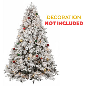 Luna - Albero di Natale con neve e pigne in PE PVC PP ø183x270H cm, 3798 Punte