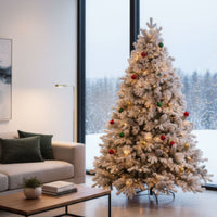 Luna - Albero di Natale con neve e pigne in PE PVC PP ø183x270H cm, 3798 Punte