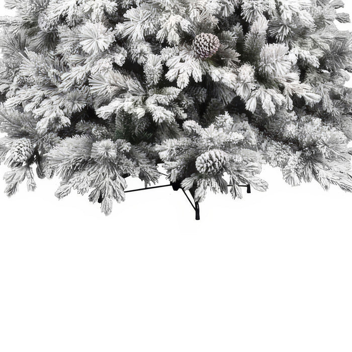 Luna - Albero di Natale con neve e pigne in PE PVC PP ø183x270H cm, 3798 Punte