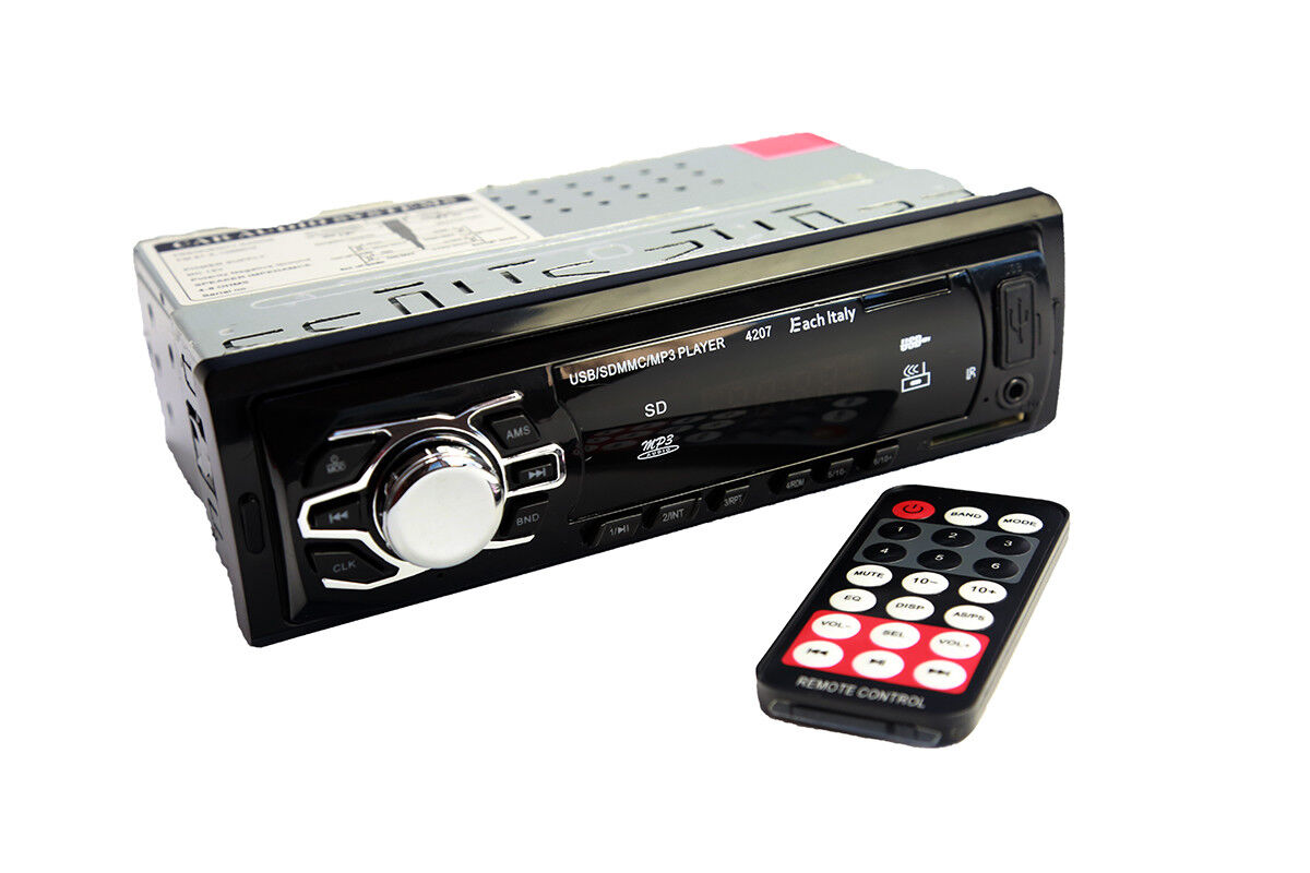 STEREO AUTORADIO AUTO FM MP3 USB SLOT SD AUX RCA RADIO 60W X4 TELECOMANDO EC4207