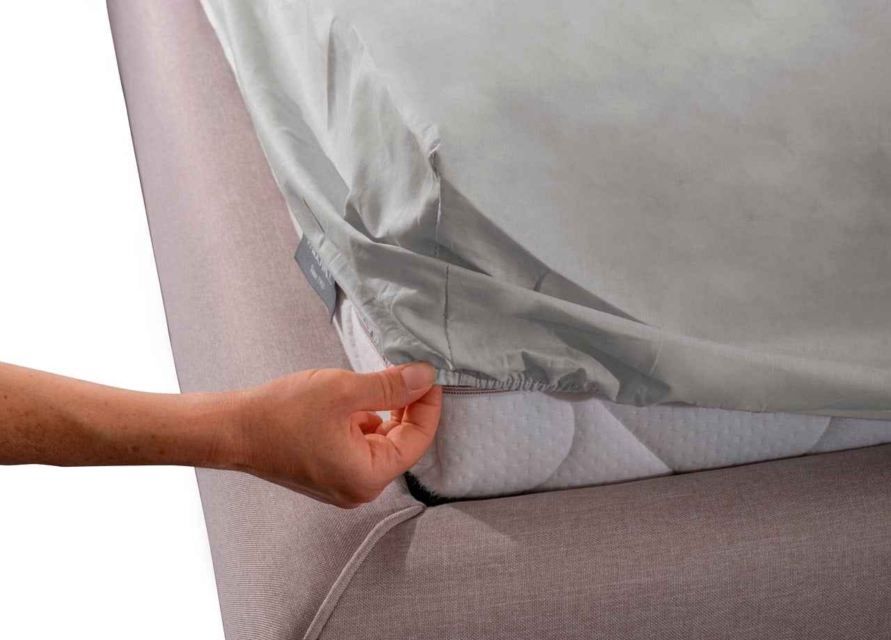 Completo Lenzuola In 100% Cotone In Tinta Unita Made In Italy - Singolo - Grigio