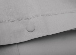 Completo Lenzuola In 100% Cotone In Tinta Unita Made In Italy - Francese - Grigio