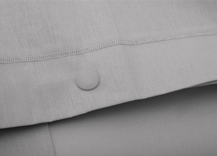 Completo Lenzuola In 100% Cotone In Tinta Unita Made In Italy - Francese - Grigio