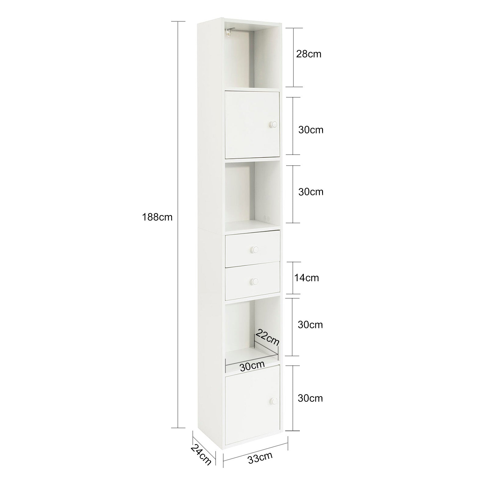 Armadio Colonna salvaspazio Mobiletto salvaspazio Scaffale Alto Cassettiera Bagno Mobiletto Bagno STR10-W