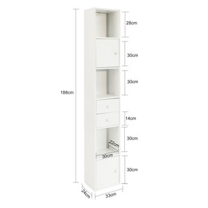 Armadio Colonna salvaspazio Mobiletto salvaspazio Scaffale Alto Cassettiera Bagno Mobiletto Bagno STR10-W