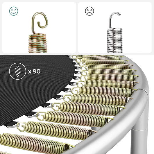 Trampolino da esterno diametro 427 cm attrezzatura da giardino con scaletta rete protettiva pali rivestiti nero e verde scuro 12_0002075