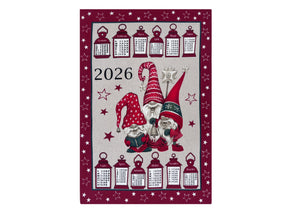 Set 6 Strofinaccio Asciugamano Cucina Natale Calendario In Cotone Made Italy
