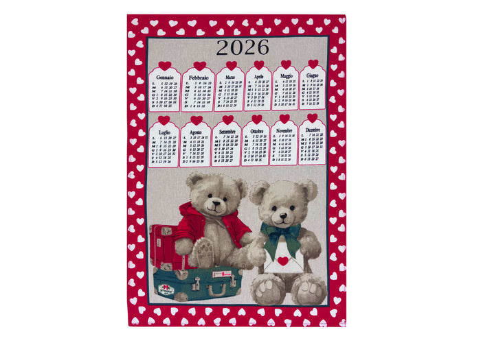 Set 6 Strofinaccio Asciugamano Cucina Natale Calendario In Cotone Made Italy