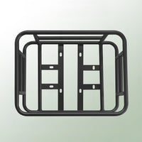 Keeper - Cestino Posteriore per Bicicletta Portaoggetti con Tasca in Stoffa Rete Elastica e Copertura in Metallo Nero