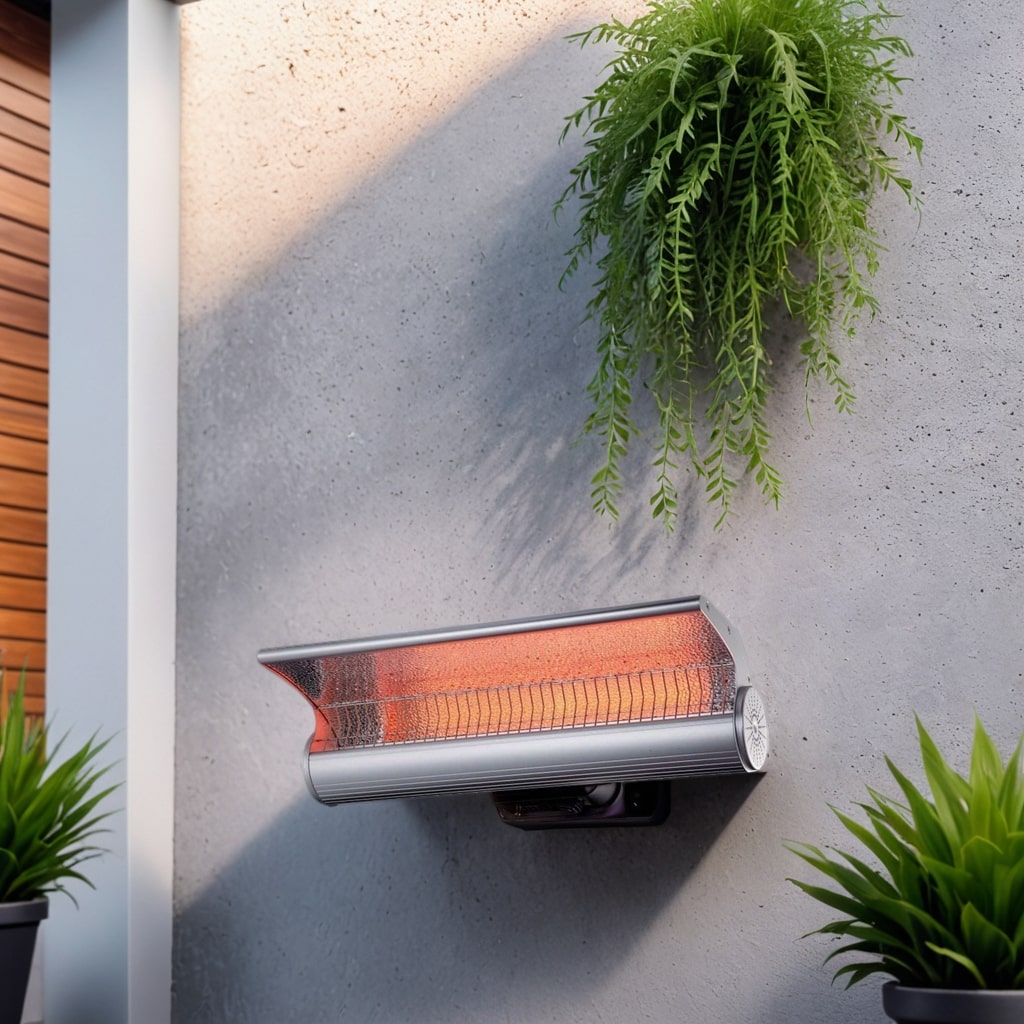 Sined Stufa Infrarossi Parete 2000 Riscaldatore Riflettente Parete Con Telecomando 2000w Grigio Con Telecomando Ottimo Anche Come Diffusore Di Calore a Parete Protetto Contro i Getti Dacqua Ip65