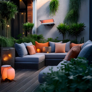 Sined Stufa Infrarossi Parete 2000 Riscaldatore Riflettente Parete Con Telecomando 2000w Grigio Con Telecomando Ottimo Anche Come Diffusore Di Calore a Parete Protetto Contro i Getti Dacqua Ip65